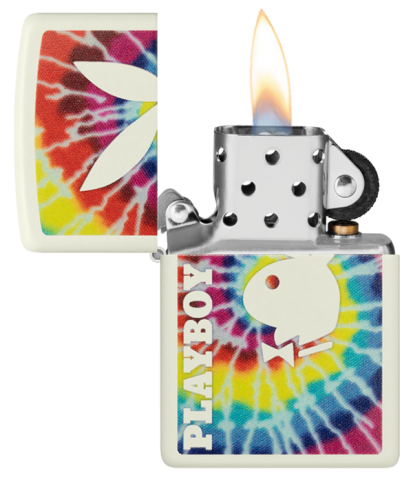 48373 Playboy Windproof Lighter (Includes Blue-Light Keychain, Assorted Color)