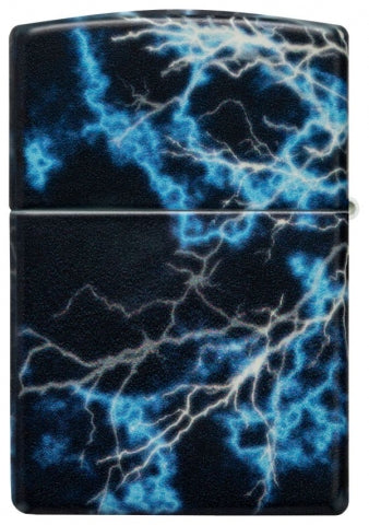 48610 Lightning Design Windproof Lighter (Includes Blue-Light Keychain, Assorted Color)