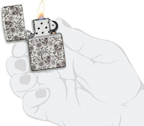 49458 Skull Shadow Windproof Lighter