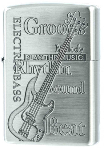 ZA-5-78B Musical Instrument - Bass (Brushed Silver) Windproof Lighter