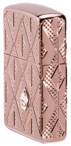 49702 Armor® Rose Gold Geometric Crystal Windproof Lighter