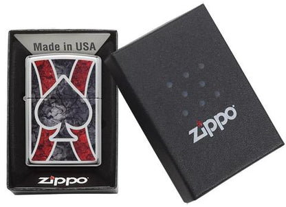 28952 Psychedelic Red and Black Spade Ace Windproof Lighter