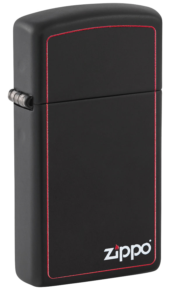 1618ZB Slim Red Frame Black Matte Windproof Lighter