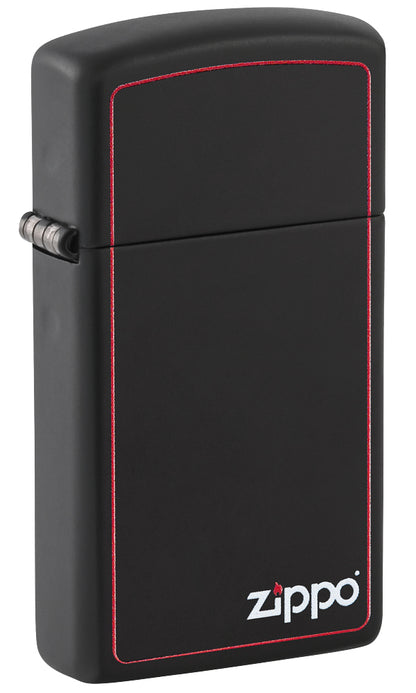 1618ZB Slim Red Frame Black Matte Windproof Lighter