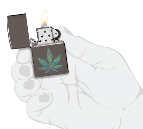 48578 Colorful Cannabis Leaf Windproof Lighter