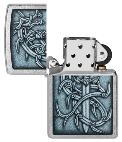 48365 Medieval Dragon & Silver Sword Windproof Lighter