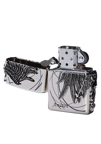 ZA-1-36B Amazon Warrior Windproof Lighter – Silver
