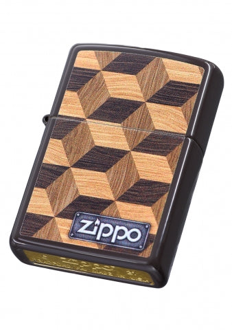 CI412364 Classic Wood Grain Square Windproof Lighter