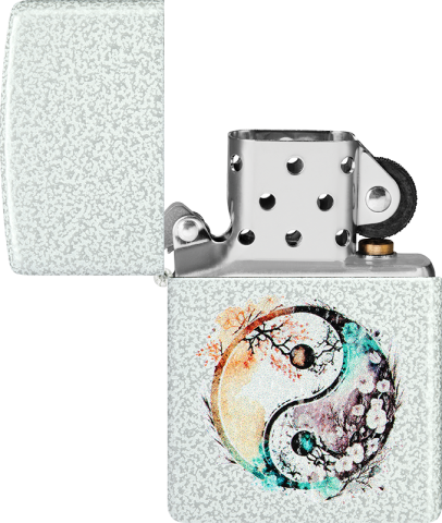 46249 Yin Yang Floral Windproof Lighter
