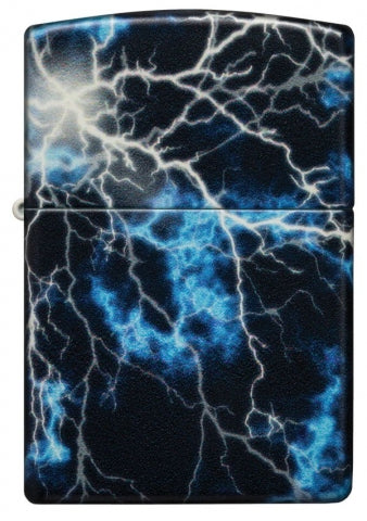 48610 Lightning Design Windproof Lighter (Includes Blue-Light Keychain, Assorted Color)