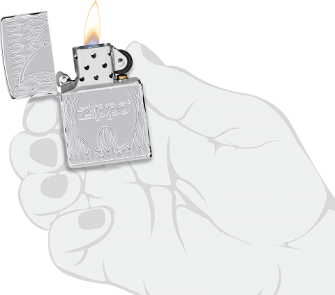 48838 Geometric Flame Pattern Windproof Lighter