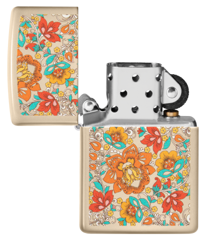 49770 Classic Floral Design Windproof Lighter