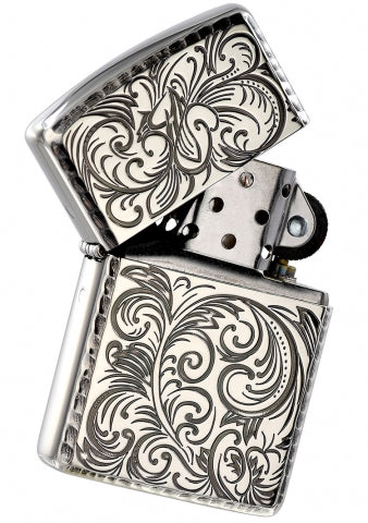 ZA-3-24C Armor® Regal Arabesque Windproof Lighter – Silver