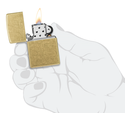 48267 Classic Tumbled Brass Windproof Lighter
