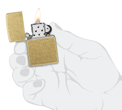 48267 Classic Tumbled Brass Windproof Lighter