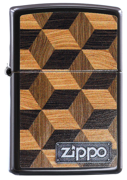 CI412364 Classic Wood Grain Square Windproof Lighter