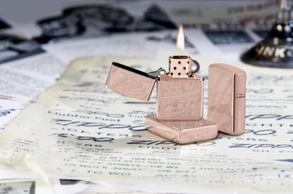 48768 Armor® Rose Gold Script Collectible Windproof Lighter