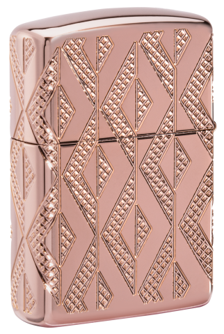49702 Armor® Rose Gold Geometric Crystal Windproof Lighter