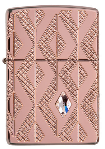 49702 Armor® Rose Gold Geometric Crystal Windproof Lighter