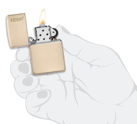 49453ZL Flat Sand Zippo Logo Windproof Lighter