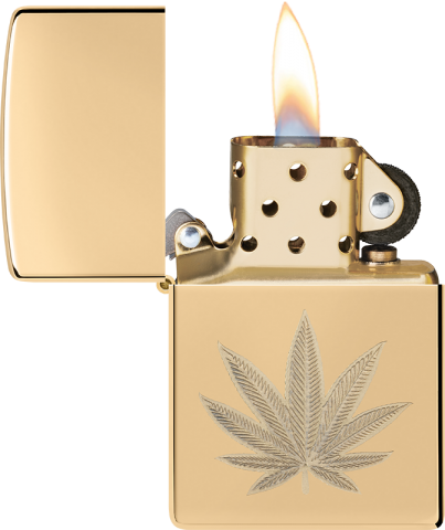 46560 金色大麻葉防風打火機