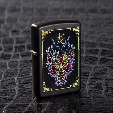 49396 Neon Chinese Dragon Windproof Lighter