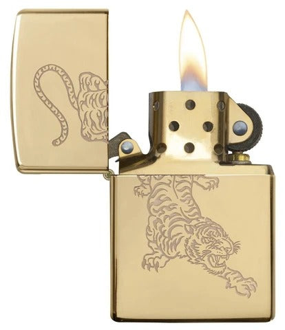 29884 Tattoo Tiger Windproof Lighter