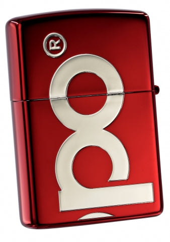 ZA-3-234A Classic Logo Windproof Lighter – Ruby Red & Silver
