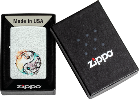46249 Yin Yang Floral Windproof Lighter