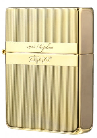 ZA-3-136A 1935 Replica Striped Windproof Lighter – Gold
