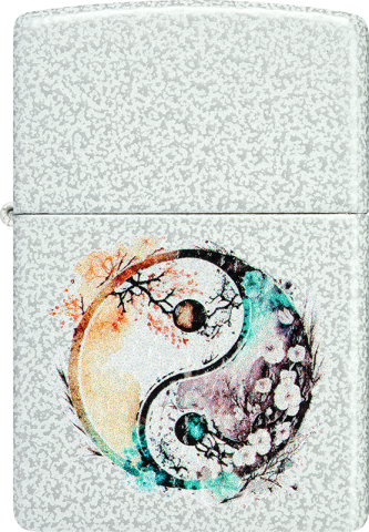 46249 Yin Yang Floral Windproof Lighter