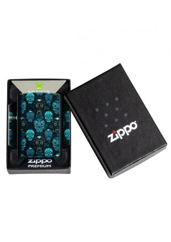 46017 Sugar Skull Windproof Lighter (Includes Blue-Light Keychain, Assorted Color)