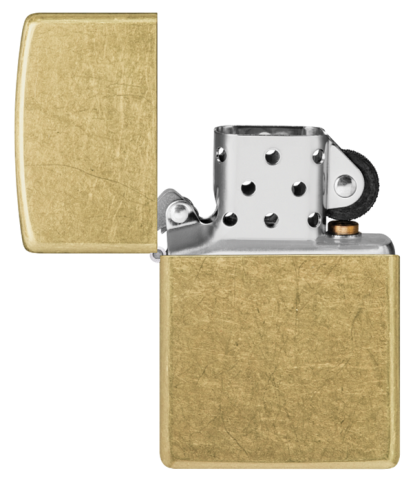 48267 Classic Tumbled Brass Windproof Lighter