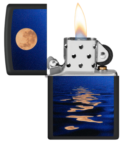 49810 Full Moon Over the Sea (Fluorescent) Windproof Lighter (Includes one blue light keychain - random color)