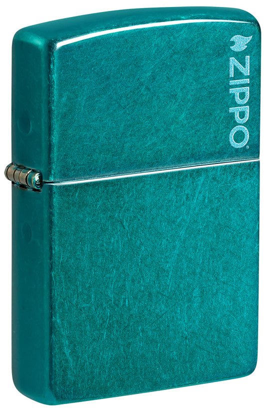 24004ZL Candy Teal Zippo Logo Windproof Lighter