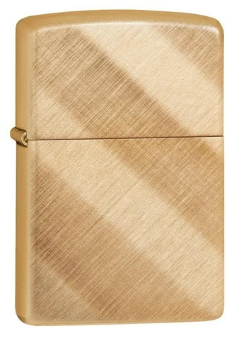 29675 Classic Brass Diagonal Brushed Texture Windproof Lighter