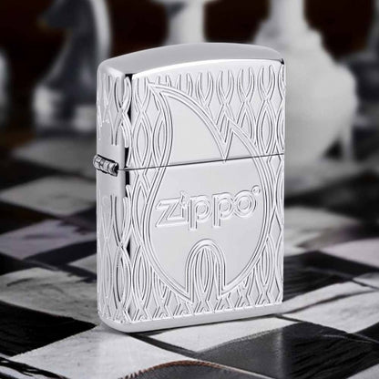 48838 Geometric Flame Pattern Windproof Lighter