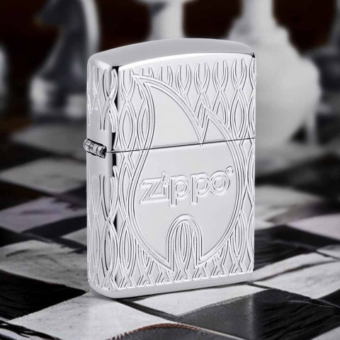 48838 Geometric Flame Pattern Windproof Lighter