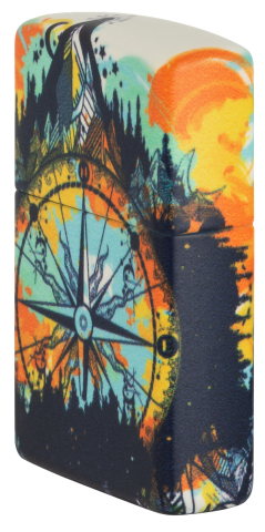49805 Surround Adventure Compass (Glow-in-the-Dark Paint) Windproof Lighter (Includes one blue light keychain - random color)