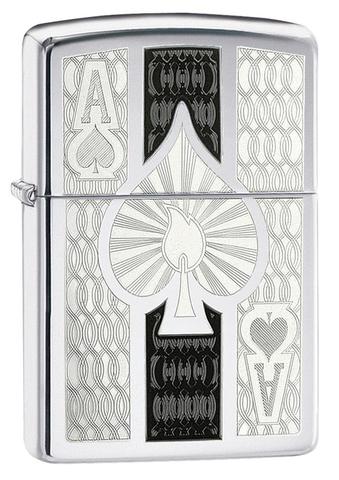 24196 Deeply Engraved Ace of Spades Windproof Lighter