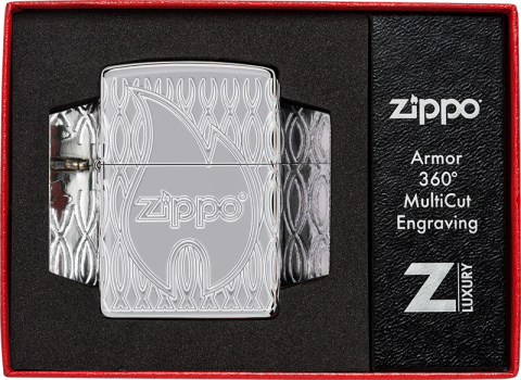 48838 Geometric Flame Pattern Windproof Lighter
