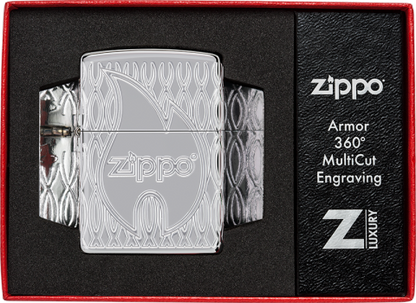 48838 Geometric Flame Pattern Windproof Lighter
