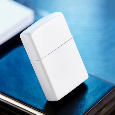 214 White Matte Windproof Lighter