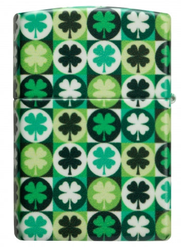 46015 Pop Art Clover Windproof Lighter (Includes Blue-Light Keychain, Assorted Color)