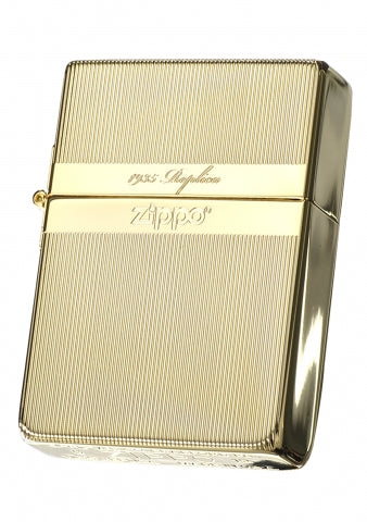ZA-3-136A 1935 Replica Striped Windproof Lighter – Gold