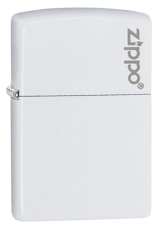 214ZL White Matte Zippo Logo Windproof Lighter