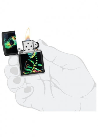 48761 Glow-in-the-Dark Skeleton Windproof Lighter (Includes Blue-Light Keychain, Assorted Color)