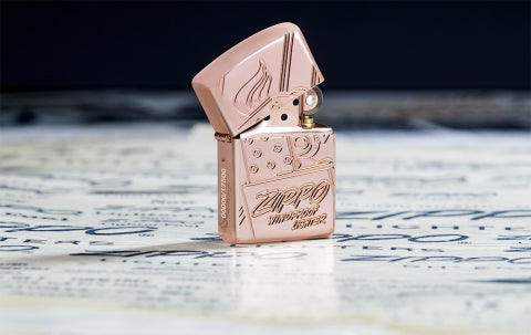 48768 Armor® Rose Gold Script Collectible Windproof Lighter