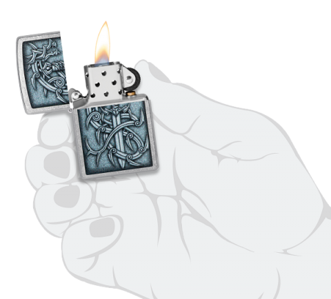 48365 Medieval Dragon & Silver Sword Windproof Lighter