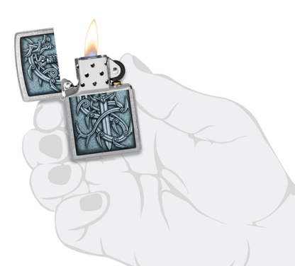 48365 Medieval Dragon & Silver Sword Windproof Lighter